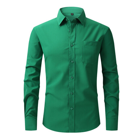 Long Sleeve Button Up Shirt // Green (XS)