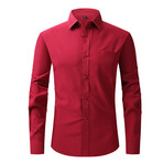 Long Sleeve Button Up Shirt // Bordeaux (M)