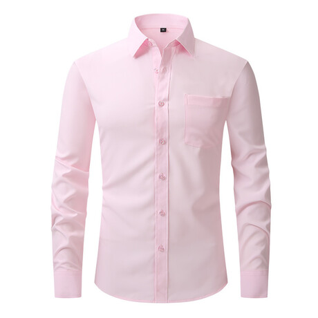 Long Sleeve Button Up Shirt // Light Pink (XS)
