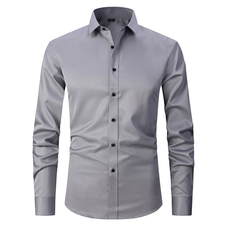 Long Sleeve Button Up Shirt // Steel Gray (XS)