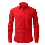Long Sleeve Button Up Shirt // Red (S)