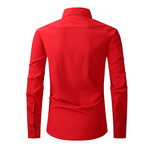 Long Sleeve Button Up Shirt // Red (2XL)