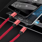 3 in 1 Charge Cable // 3pack (Red)