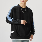 Sweatshirt // Black + Ligh Blue Stripes (XS)