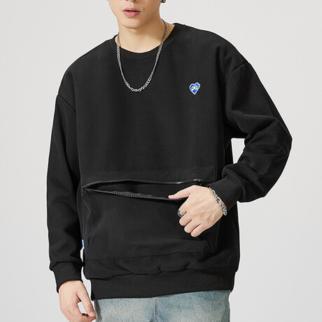 Sweatshirt Front Zip Pocket // Black (XS)