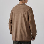 Sweatshirt with Logo Print // Khaki (XS)