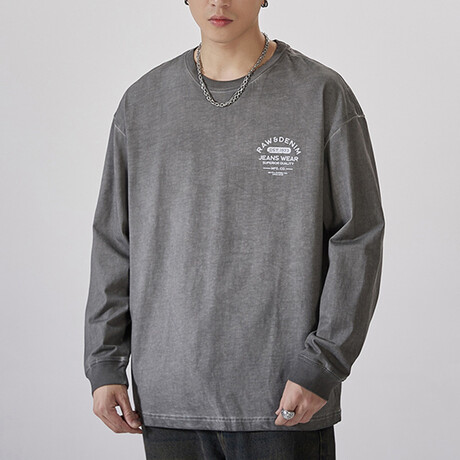 Sweatshirt with Logo Print // Gray (XS)