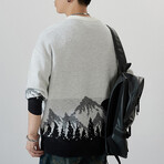 Sweater // White + Mountains Print (M)