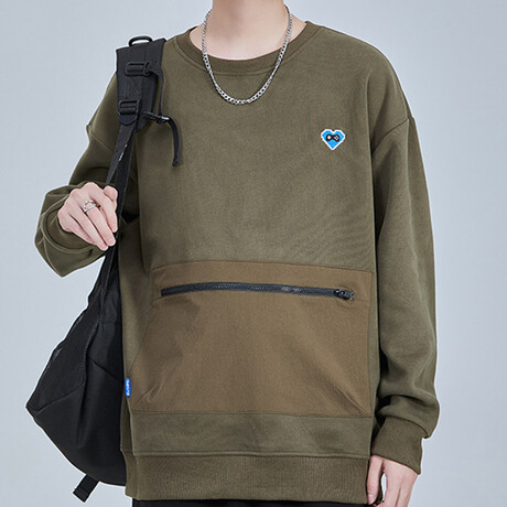 Sweatshirt Front Zip Pocket // Army Green (XS)