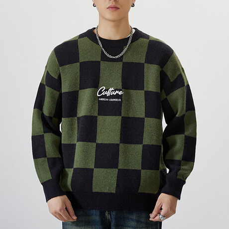 Sweater // Black + Green Checkered (XS)