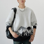 Sweater // White + Mountains Print (M)