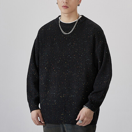 Sweater // Black + Multicolor Dots (M)