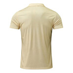 Striped Quarter Zip Polo // Khaki (M)