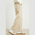 Wide Leg Denim Pants // Khaki (XS)