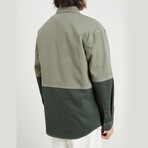 Color Block Shirt Jacket // Green (M)