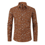 Floral Long Sleeve Button Up // Earthy Yellow (L)