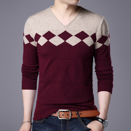 AVNS-19 // V-Neck Sweaters // Multi-Color (XS)