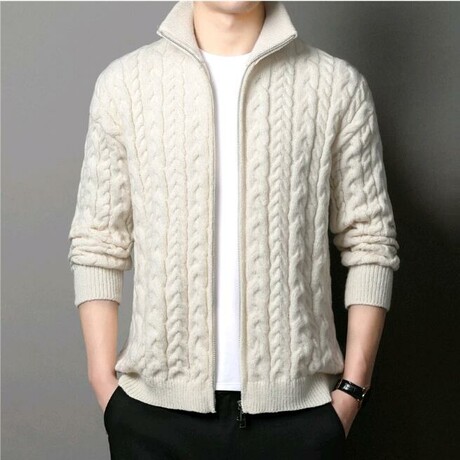 AWZC-001 Zip Up Cardigan // White (XS)