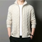 AWZC-001 Zip Up Cardigan // White (XL)