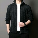 AWZC-002 Zip Up Cardigan // Black (L)