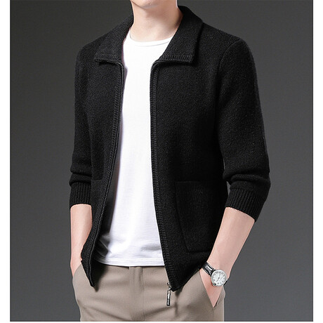 AWZC-005 Zip Up Cardigan // Black (XS)