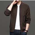 AWZC-015 Zip Up Cardigan // Dark Brown (L)