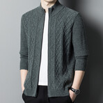 AWZC-021 Zip Up Cardigan // Grey (L)