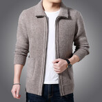 AWZC-009 Zip Up Cardigan // Beige (XS)