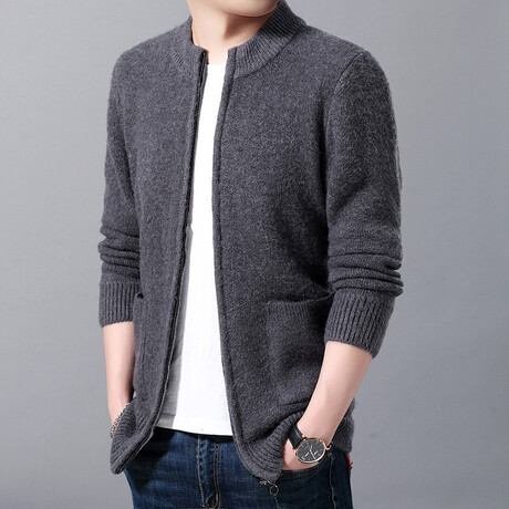 AWZC-007 Zip Up Cardigan // Grey (XS)