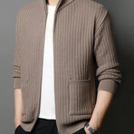 AWZC-003 Zip Up Cardigan // Brown (2XL)