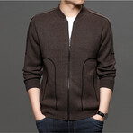 AWZC-015 Zip Up Cardigan // Dark Brown (L)