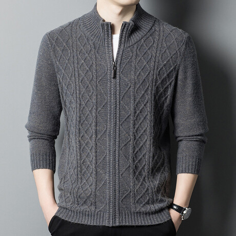 AWZC-020 Zip Up Cardigan // Grey (XS)