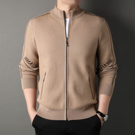 AWZC-017 Zip Up Cardigan // Tan (XS)