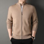 AWZC-017 Zip Up Cardigan // Tan (XS)