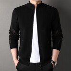 AWZC-019 Zip Up Cardigan // Black (3XL)