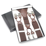 AM6CS-3 //  Men's 6 Clips Suspender // Brown