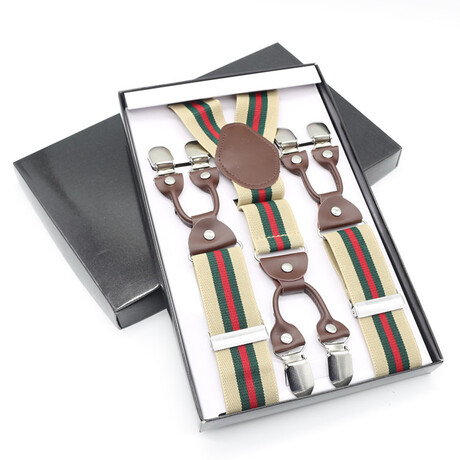 AM6CS-18 //  Men's 6 Clips Suspender // Multi Color