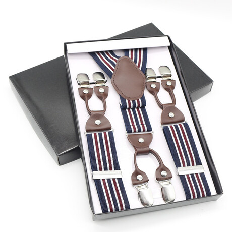 AM6CS-7 //  Men's 6 Clips Suspender // Multi Color