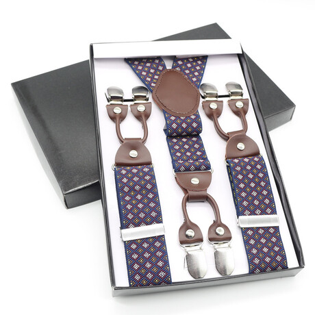 AM6CS-8 //  Men's 6 Clips Suspender // Multi Color