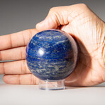 Genuine Polished Lapis Lazuli Sphere with Acrylic Display Stand // 1.2 lbs