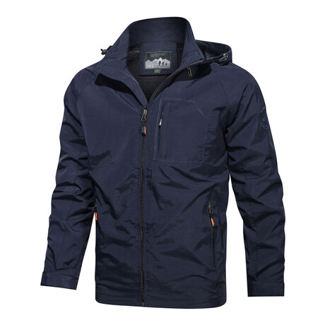 Outdoor Jacket with Hood // Navy Blue (XS)