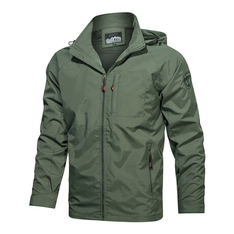 Outdoor Jacket with Hood // Army Green (XS)