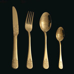 Cutlery Sets - 12pc with Wooden Box - Engraved Printing (Gold Engraved)