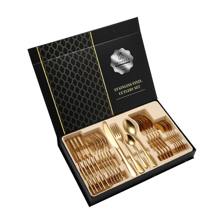 Cutlery Sets - 24pc with Cardboard gift Box (Silver)