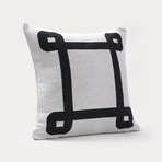 Geo Border Decorative Pillow (Black / White)