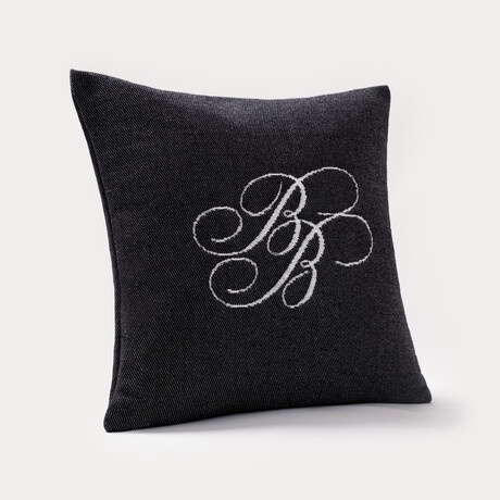 Bb Monogram Decorative Pillow (Black)