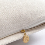 Striped Color Blocked Decorative Pillow (White / Blush)