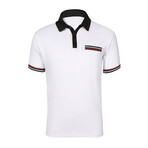 Rene Lion // Button Up Collar T-Shirt // White (L)