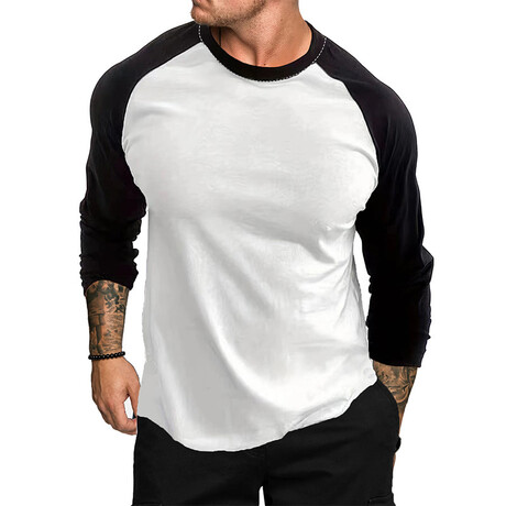 Raglan Long Sleeve Shirt / Whitee, Black (XS)