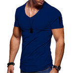 Rene Lion // Zip Detail T-Shirt // Dark Blue (M)